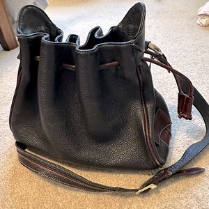 Angelo black leather bag made in Cotacachi Ecuador, vintage